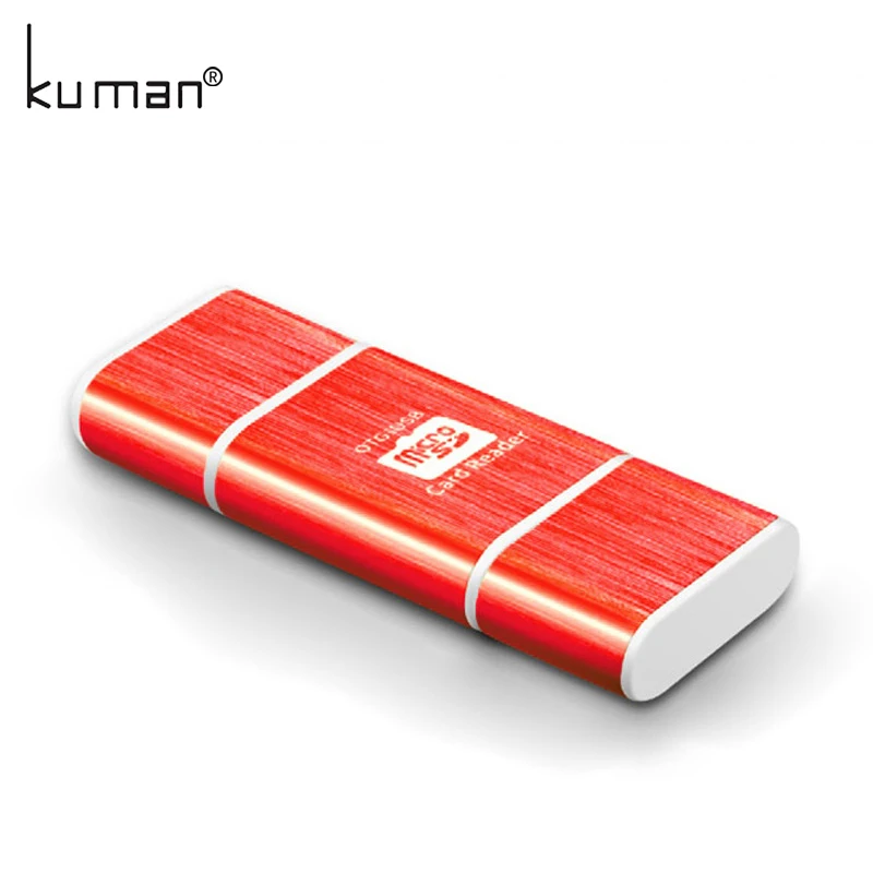 Kuman 2,0 OTG кард-ридер USB MicroUSB интерфейс с Micro SD TF слот для карты Y207 флэш-карта памяти ридер для мобильного телефона ПК