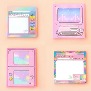 

1PC Creative Computer Game Machine Modeling Memo Pad Pocketbook Portable Wordpad N Times Sticky Notes Memo Notep Office Supplies