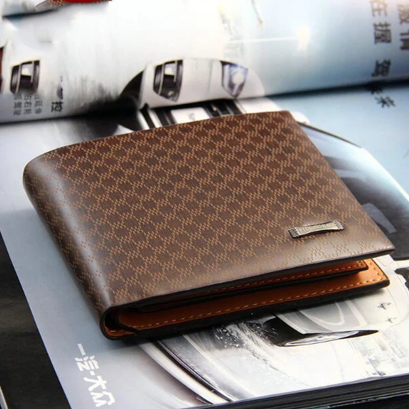 

Europe and the United States casual men's wallet plaid multi-card multi-function short wallet US dollar package