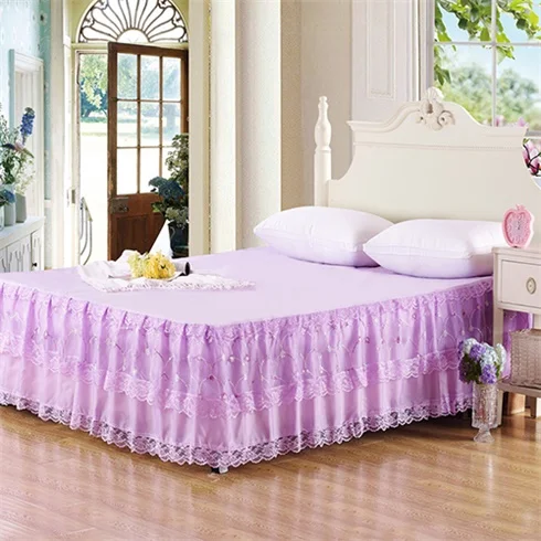 Princess Style Lace Multi Layer Ruffled Tulle Bedding Bed Skirt