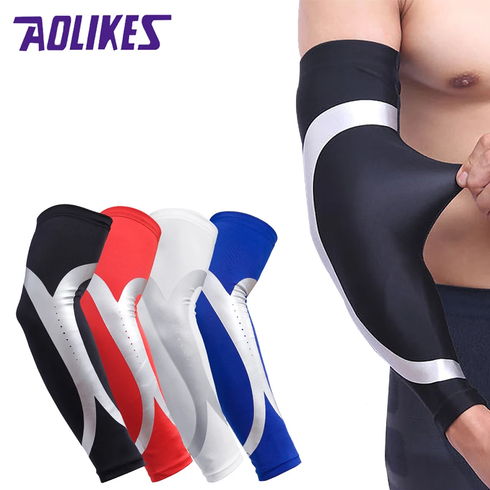 1PCS Elastic Gym Sports Elbow Pads Basketball Volleyball Arm Sleeve