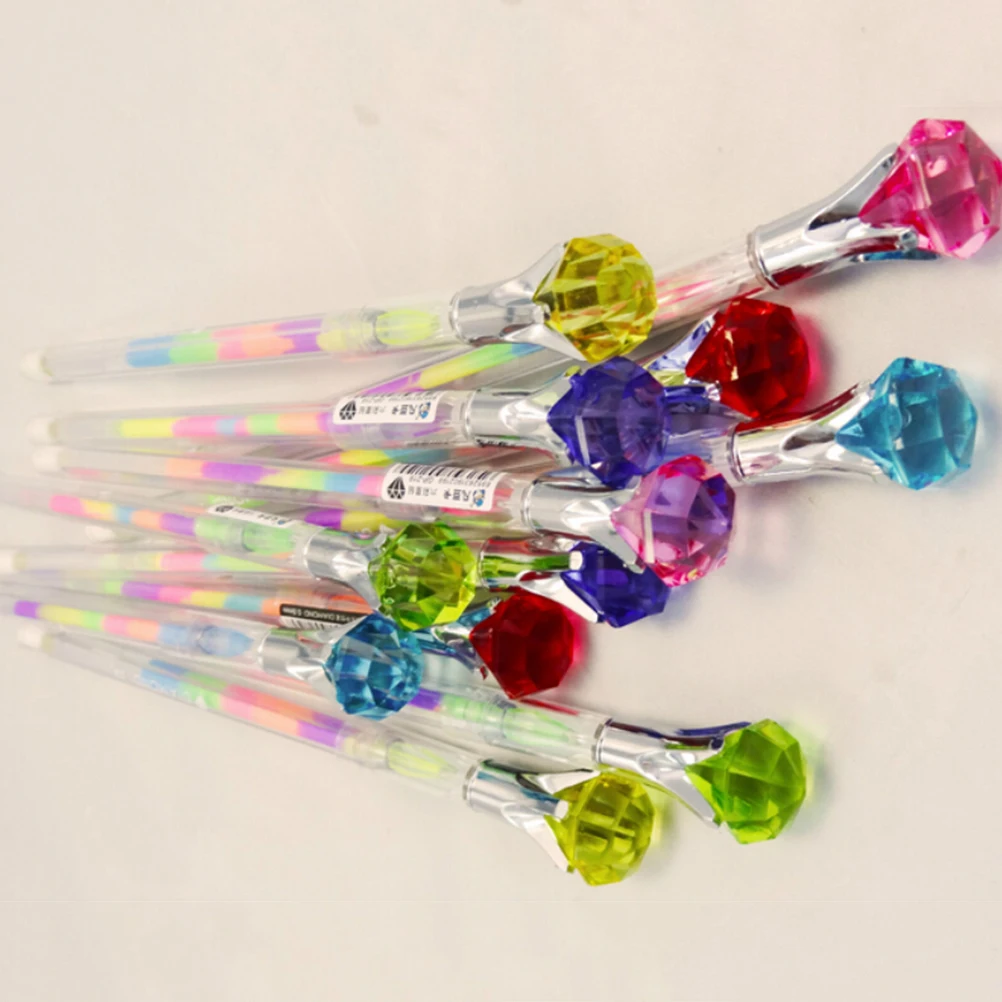 

1pc Kawaii Ballpoint Pen Big Gem Metal Ball Pen With Large Diamond Blue And Black Magical Pen Fashion School Office Supplies