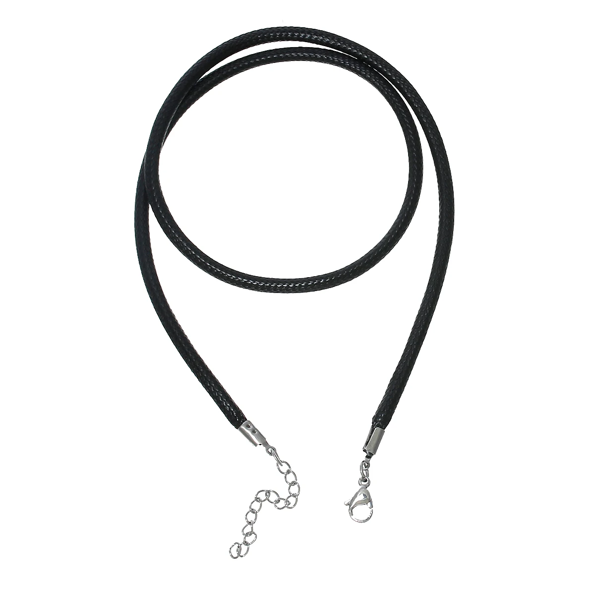 8SEASONS Wax Rope Cord Necklace Lobster Clasp Black 50.5cm(19 7/8