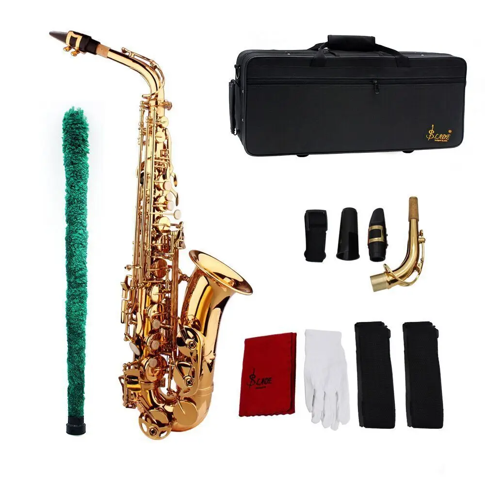 Высшее качество Eb Be Alto E плоский латунный саксофон Sax резной узор пластмассовый