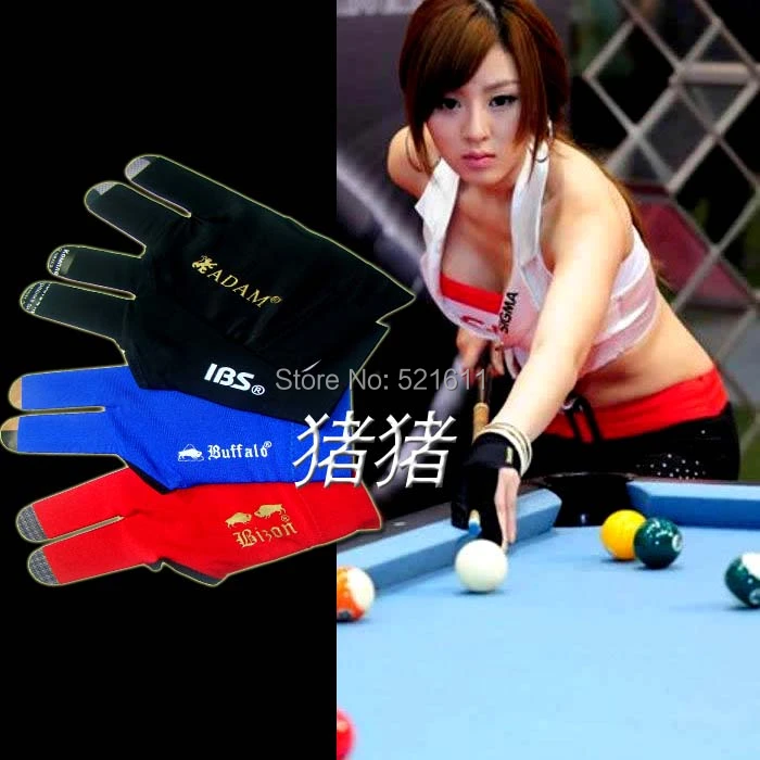 Free shipping Elastic billiard snooker half-three- finger IBS Adam Buffalo gloves mitring special gloves high-elastic - Sports & Entertainment