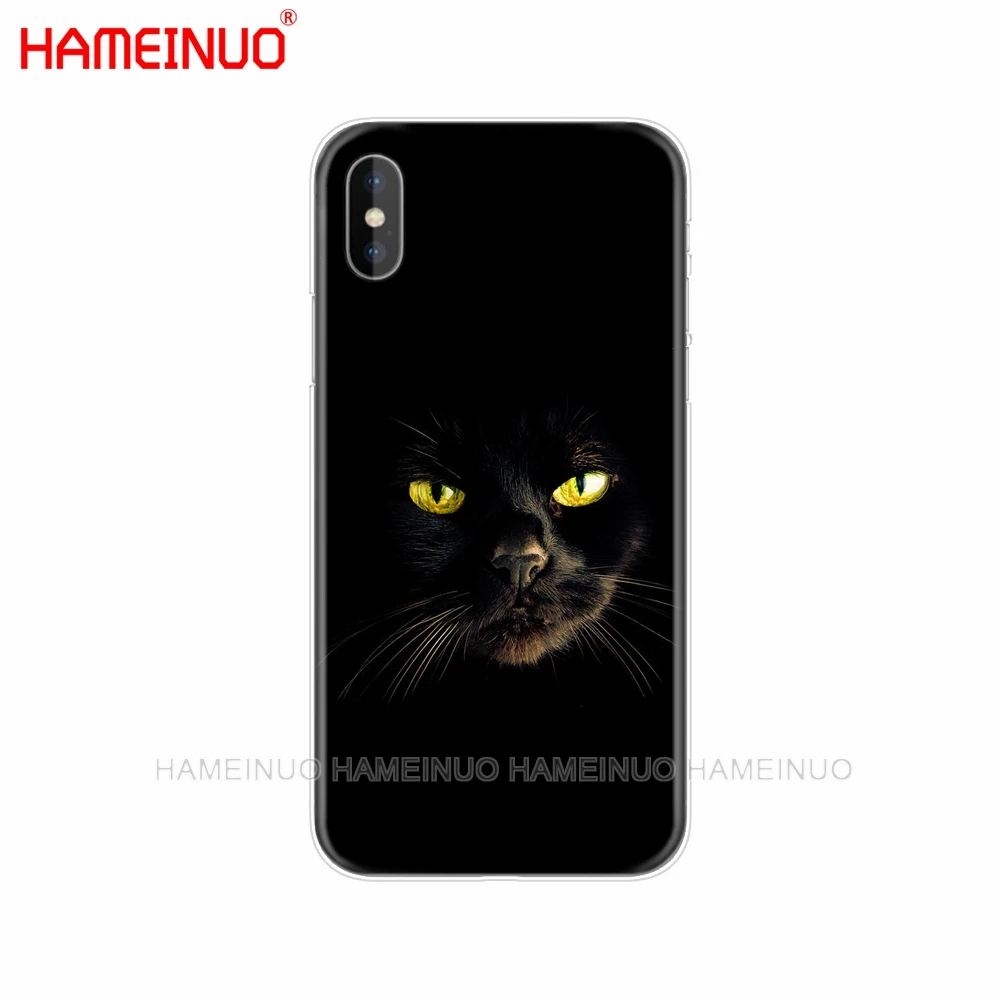 HAMEINUO Черный кот глазящий глаз на сотовый телефон чехол для iphone X 8 7 6 4 4S 5 5S SE 5c 6s plus - Цвет: 43040