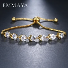 EMMAYA Регулируемый цветок браслеты для женщин AAA кубического циркония серебряный цвет браслет цепочка femme Свадебные украшения