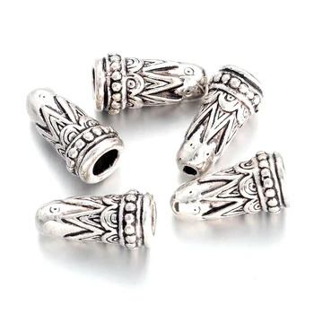 

Pandahall Tibetan Style Bead Caps, Cone, Antique Silver, 7.5mm wide, 14.5mm long, hole: 1mm