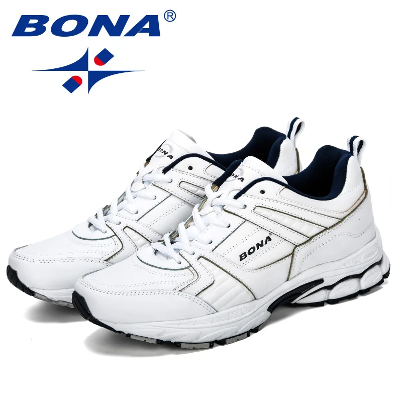 BONA/Новинка года; дизайнерская обувь; chaussure homme; уличная Мужская обувь для бега; кожаные кроссовки; Мужская Спортивная обувь; мужские кроссовки для бега и бега