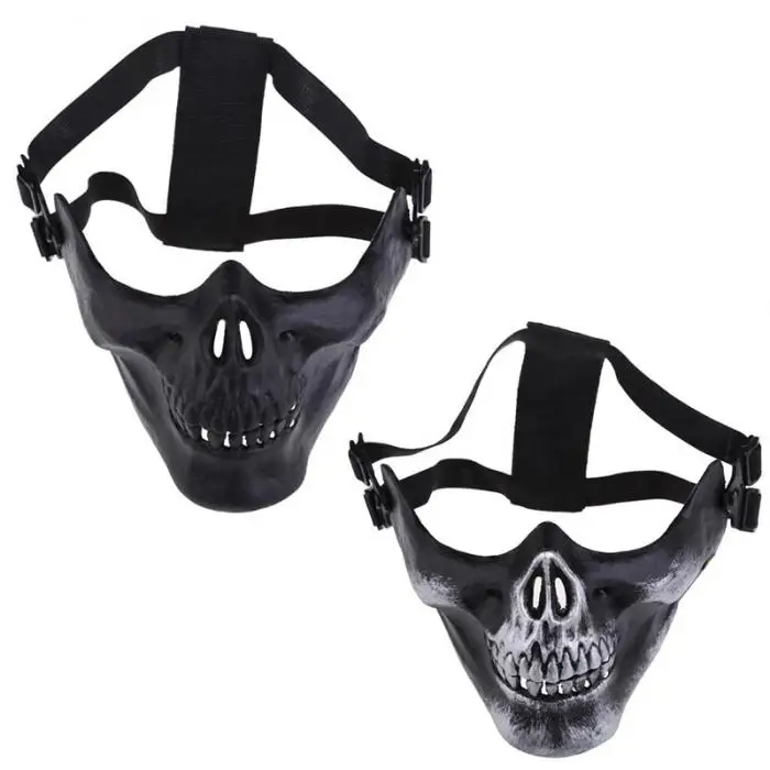 Защитная маска для лица, череп, скелет, страйкбол, игра, пейнтбол, Защита половины лица, маска, защитное снаряжение FC