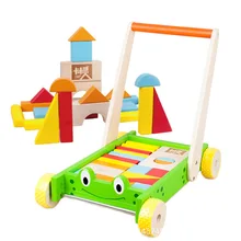 Ходунки приспособление для активных игр деревянные ходунки для малышей Детские игрушки письме обучения блоков корзину chodzik andador para bebe loopstoel trotteur bebe