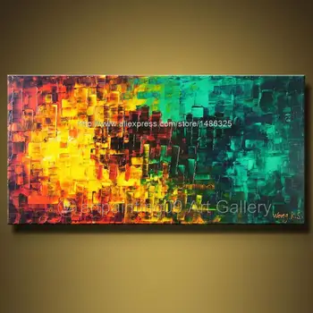 

WKS Modern Abstract Landscape Palette Knife Art Deco Oil Paintings Cheap Abstract Art Wall Decor Bedroom
