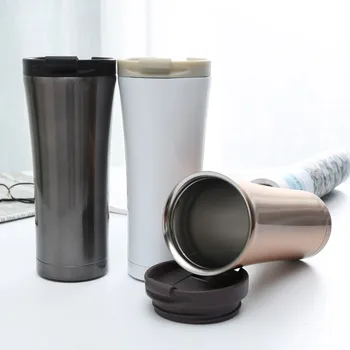 

500ml Travel Tea Water Thermal Bottle Tumbler Thermocup Car Coffee Mug Double Wall Stainless Steel Vacuum Thermos Cup Cute 60MX