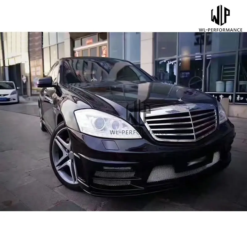 W221 S350 FRP Неокрашенный Комплект кузова автомобиля передний задний бампер боковые