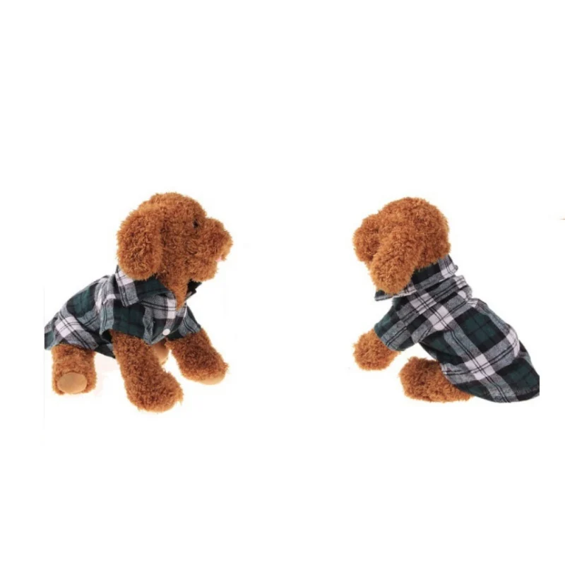 Одежда для собак в английском стиле клетчатые рубашки, футболки, топы на лето и осень для домашних щенков, одежда для кошек, рубашки для собак