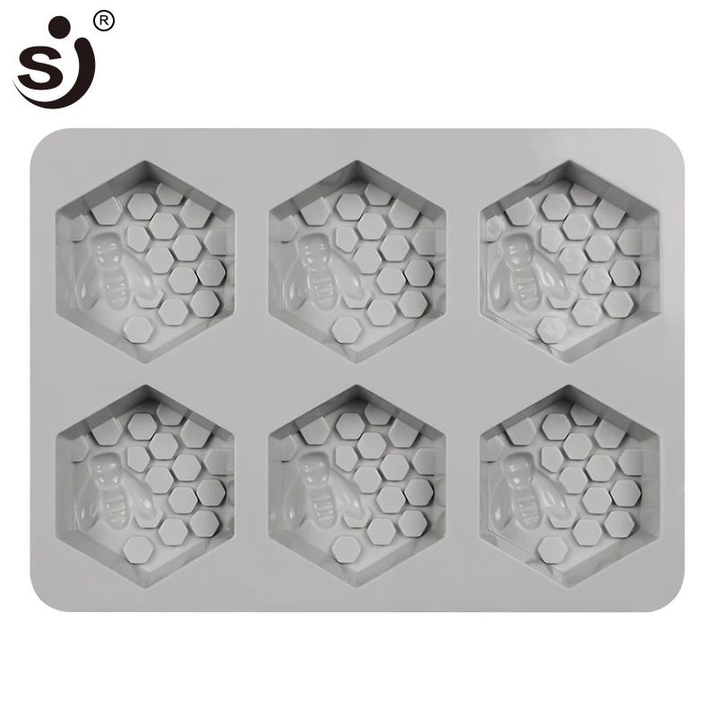 SJ Honey Bee Wedding Silicone Soap Mold 6 Forms For Crafts Cube Multi DIY Handmade Soap Making Supplies Material Tools