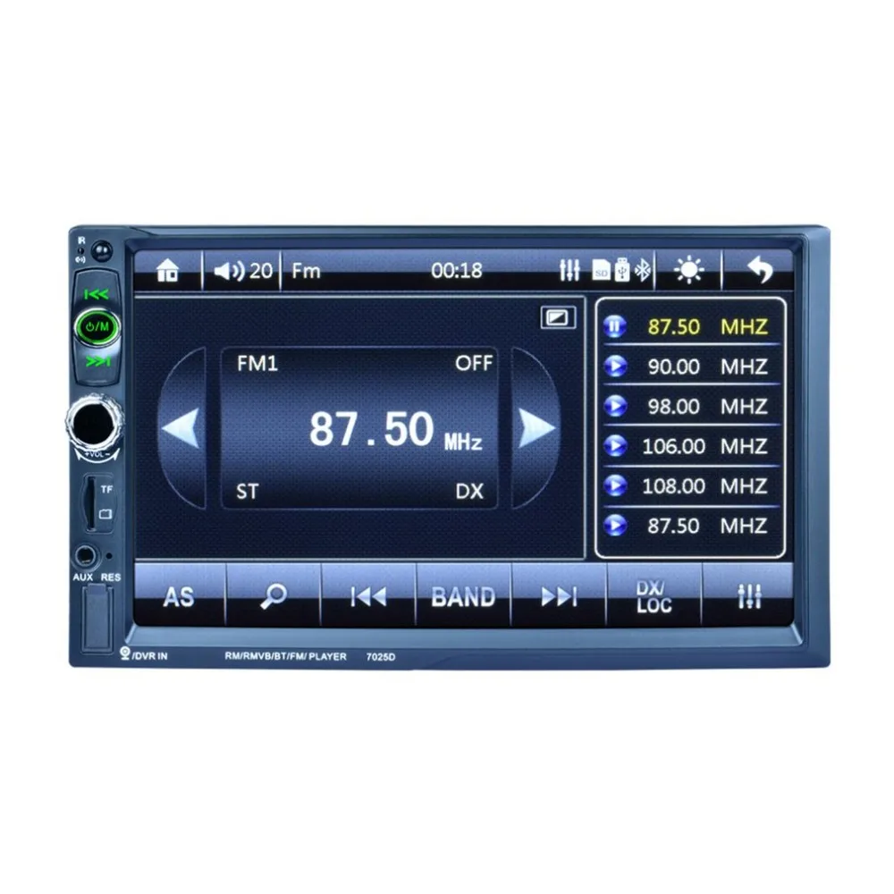 

7025D HD Digital 7 Inch Touch Screen Car Multimedia Player Support Mobile Phone Interconnection GPS Bluetooth FM