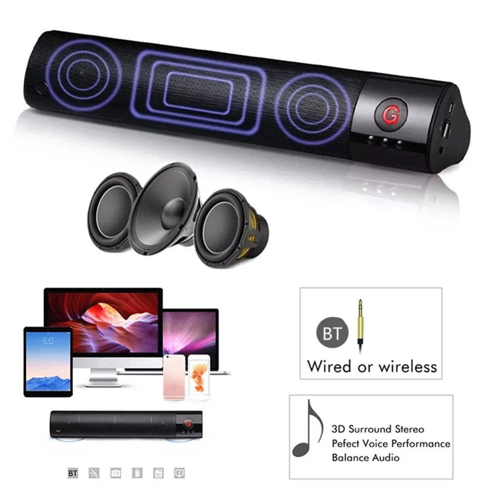 

2018 FM Portable Wireless Bluetooth Speaker Stereo Subwoofer Card Insert Speaker Box Support TF Card Insert Bluetooth Hands-Free