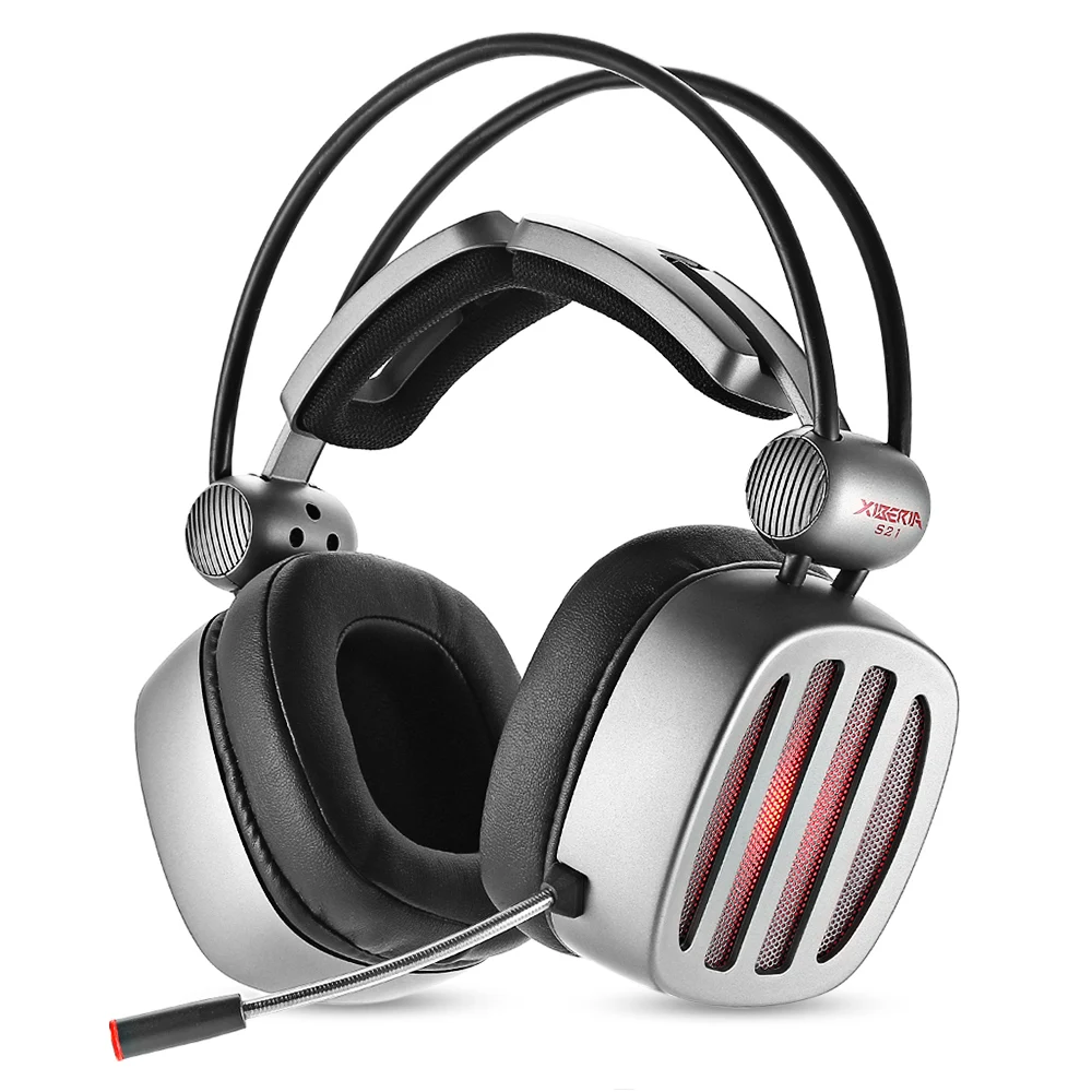

S21 Gaming Headset 7.1 Surround Sound Stereo Headphones With Microphone LED Light For Computer Gamer USB Game Headset 2018 New