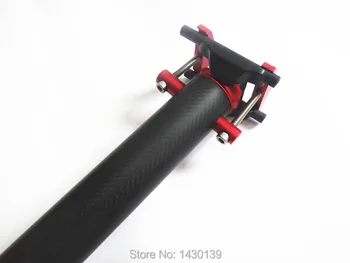 

New red Mountain bike 3K full carbon seatposts Road carbon bicycle seatpost use for Folding bike long 33.9*580mm Free shipping