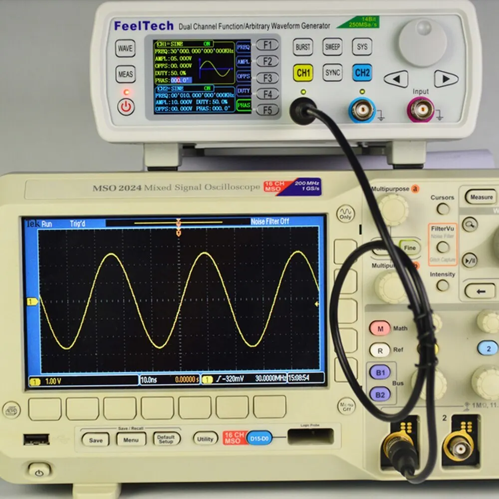 Цифровой генератор сигналов FY6600-30M DDS двухканальный функциональный генератор 250MSa/s 14 бит генератор частоты 30 МГц
