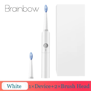 

Brainbow 1PC Electric Toothbrush Battery Operated with 2 Brush Heads Oral Hygiene Health Product Ultrasonic Sonic Tooth Brush