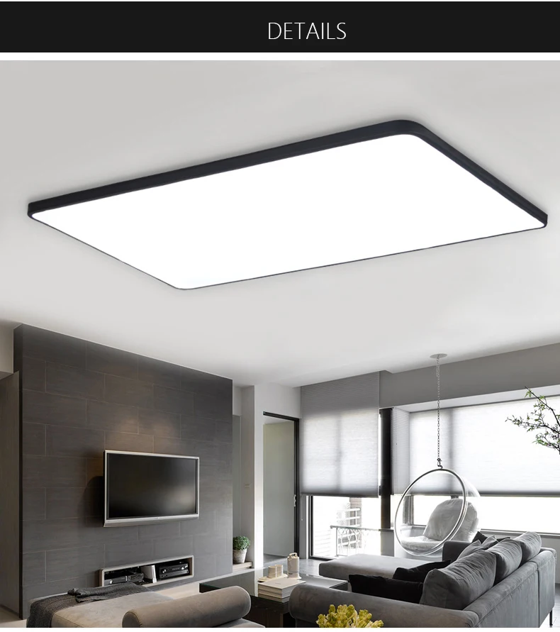 DX Modern Led Ceiling Lights Luminaire For Living Room Hall Minimalist Style Dimmable Lamp Ultra-Thin Square Warm White Lustre