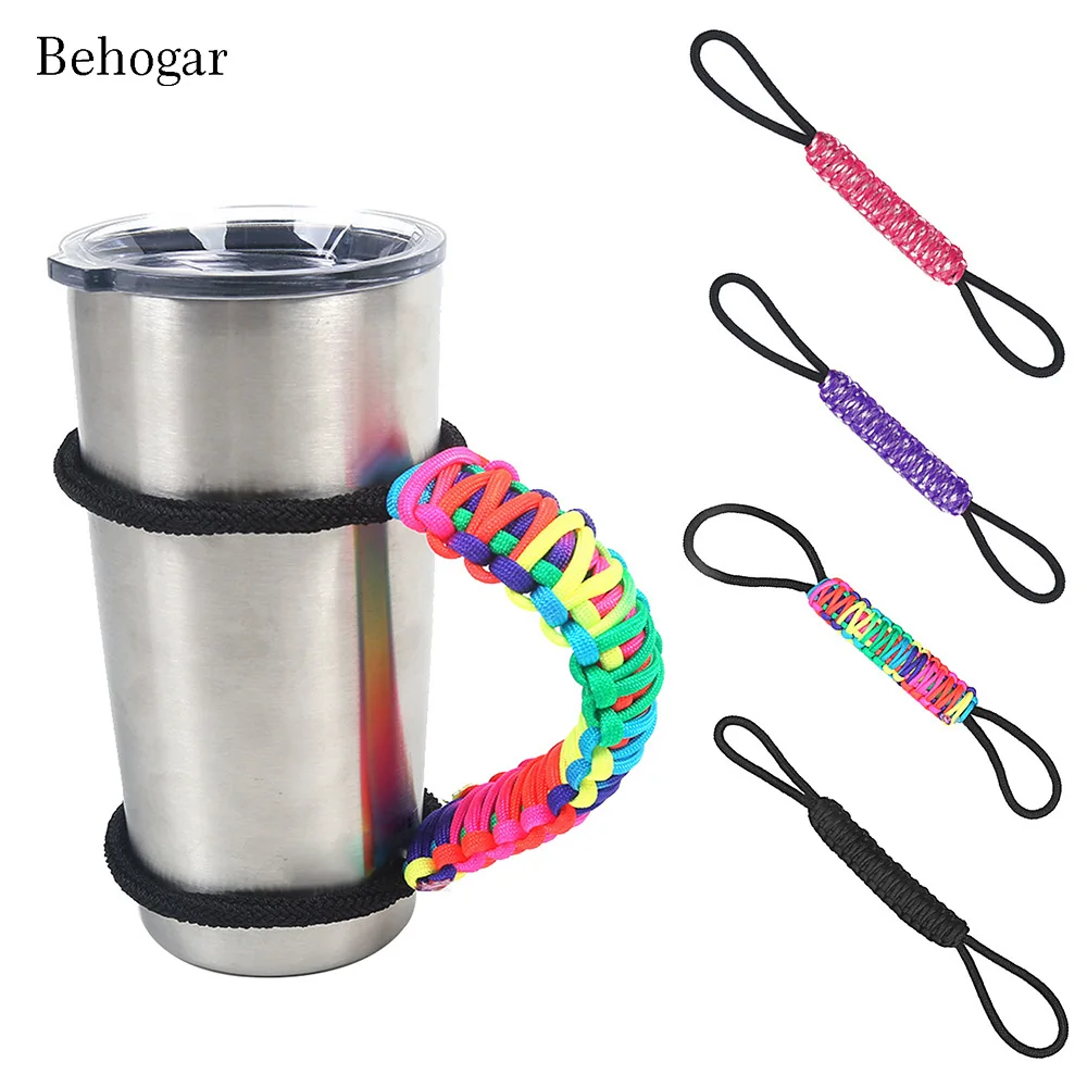 Behogar Adjustable Paracord Water Bottle Tumbler Handle Bottle Ring