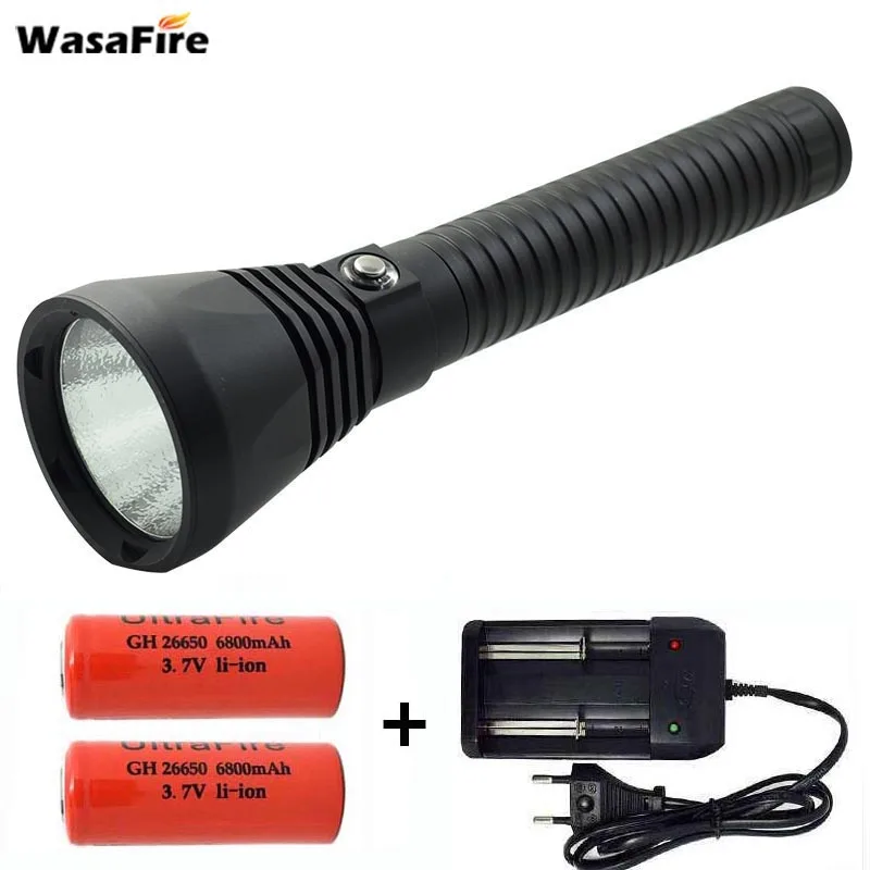 

Underwater Diving Lamp Tactical Scuba Flashlight 4000 Lumen XHP70 LED Dive Flash Light Torch With 2 * 26650 Battery + Charger