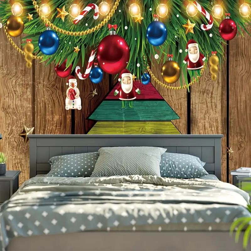 Рождественский шар украшение гобелен картины для гостиной настенный гобелен из ткани Золотая свеча Настенный Ковер подвесной ковер 10 цветов