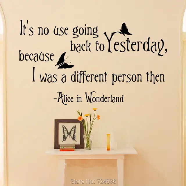 Us 11 99 20 Off Hot Alice In Wonderland Quotes Wall Art Sticker Decal Home Diy Decoration Wall Mural Removable Bedroom Decor Stickers 56x99cm In