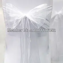25 шт. белые " W x 108" L прозрачные вырезки из органзы для свадебной вечеринки Банкетный стул органза с бантом