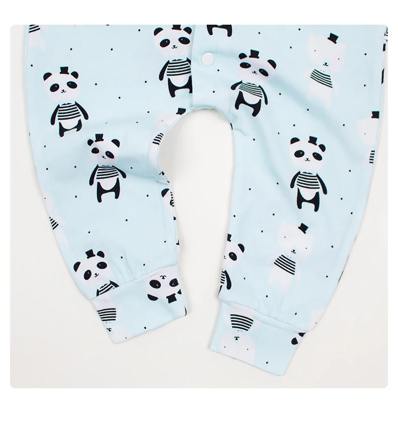 TinyPeople/Детские комбинезоны с принтом панды; хлопковый комбинезон для новорожденных мальчиков; Одежда для девочек; одежда для малышей; комбинезон с длинными рукавами