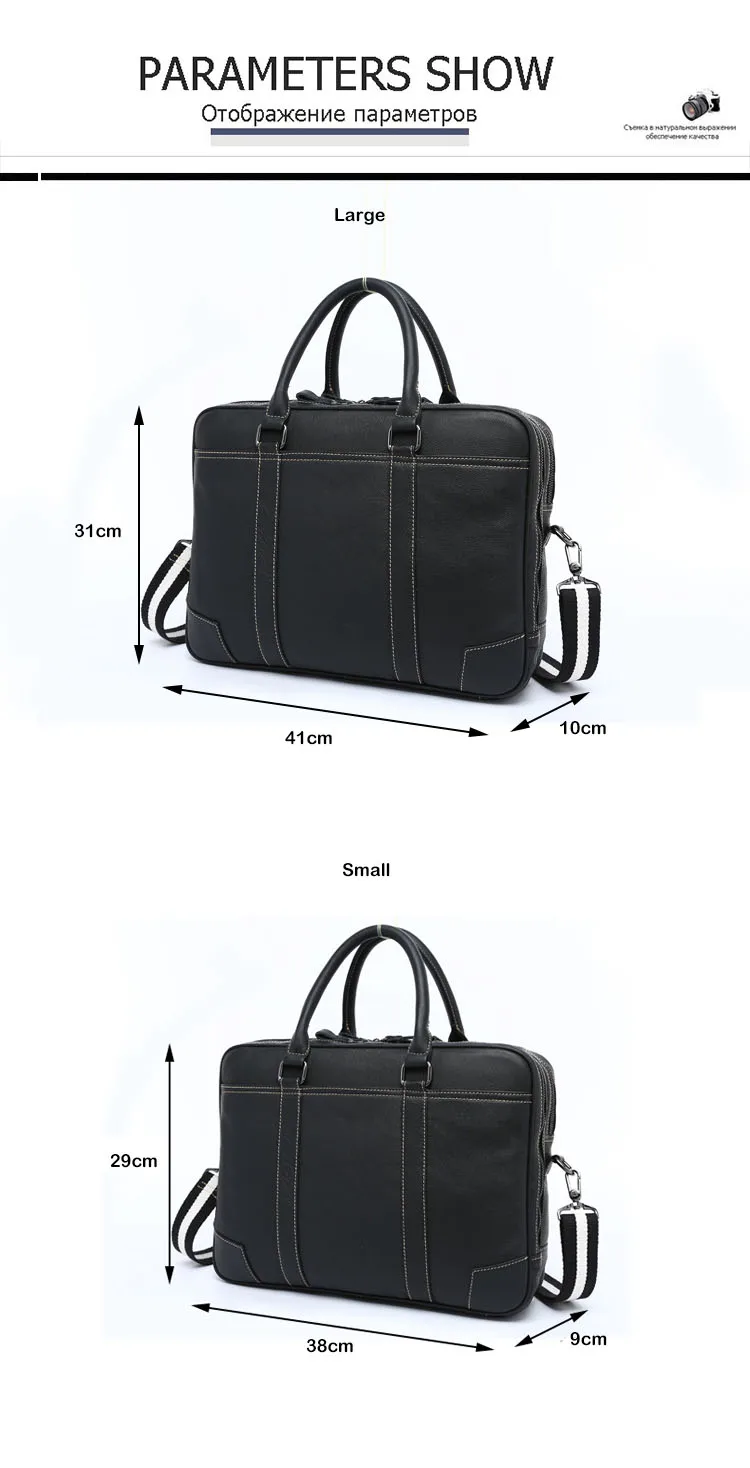 Новый удобный деформируемого Для мужчин из натуральной кожи сумка изысканный Швейные украшения 14-дюймовый ноутбук Бизнес Для мужчин