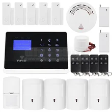 DIYSECUR Admite Mascotas PIR + Sensor de Humo + Android/IOS App Wireless GSM Autodial Home Office Antirrobo del Ladrón de Alarma sistema