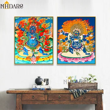 

Buddha Religious Belief Thangka Yamantaka Posters and Prints Canvas Art Painting Wall Picture for Living Room Hallway Home Decor