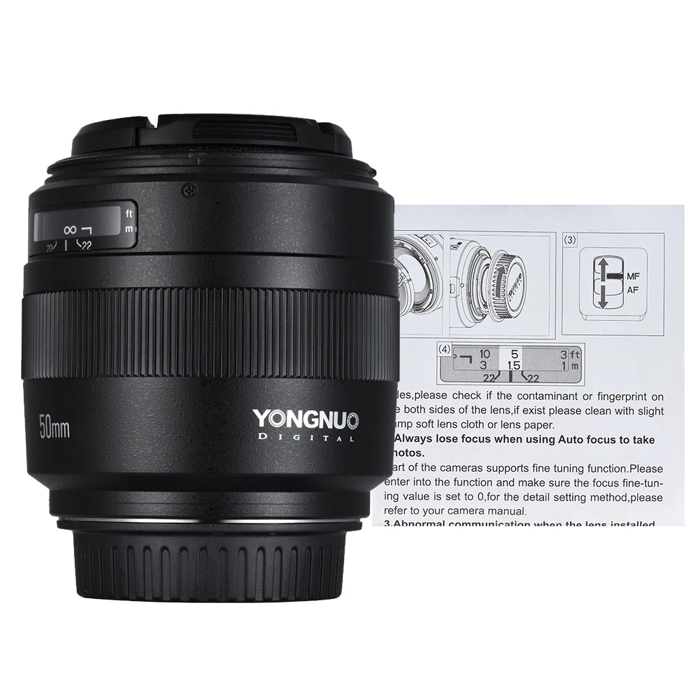 YONGNUO Lens YN50mm F1.4 Standard Prime Lens Large Aperture Auto Focus Lens for Canon EOS 70D 5D2 5D3 600D DSLR Camera YN50mm