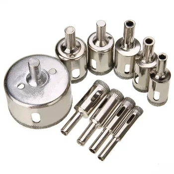 

10Pcs Diamond Coated Drill Bits Hole Saw Holesaw Glass Granite Tile Cutter Masonry Drilling Tool