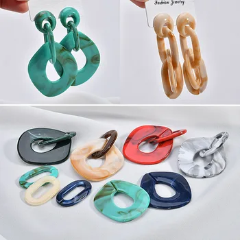 

Fashion 30pcs/lot color handmade geometry oval shape resin materials charms diy jewelry earring/bracelet pendants accessory