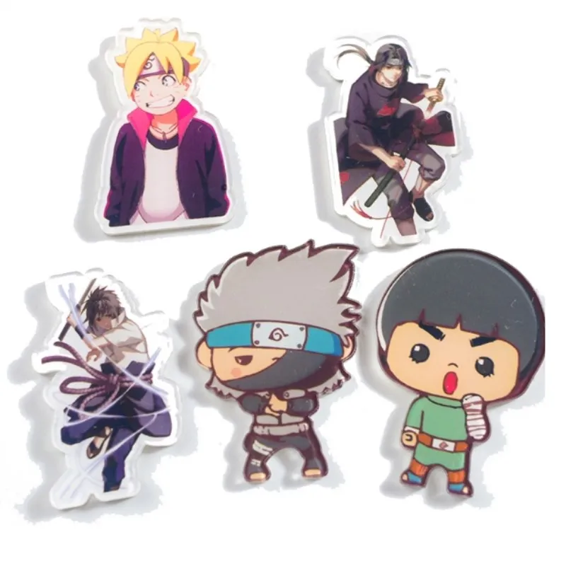 

1 PC Hot Sale Japan Cartoon Naruto Brooches Acrylic Badge Uzumaki chibi kakashi Tips Brooch Badge Clothing Decorative