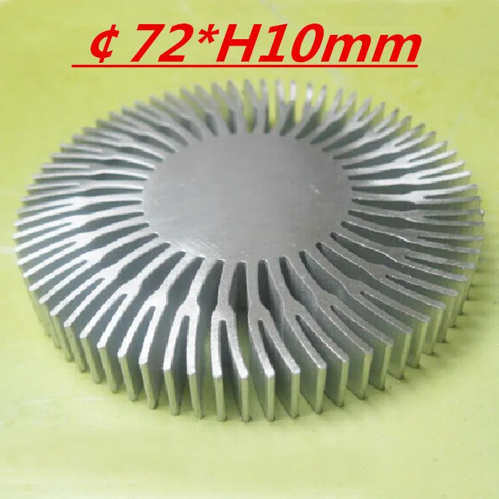2 шт./лот светодиодный радиатор, диаметр: 72 мм в: 10 мм, алюминиевый радиатор, светодиодный радиатор, Светодиодный радиатор
