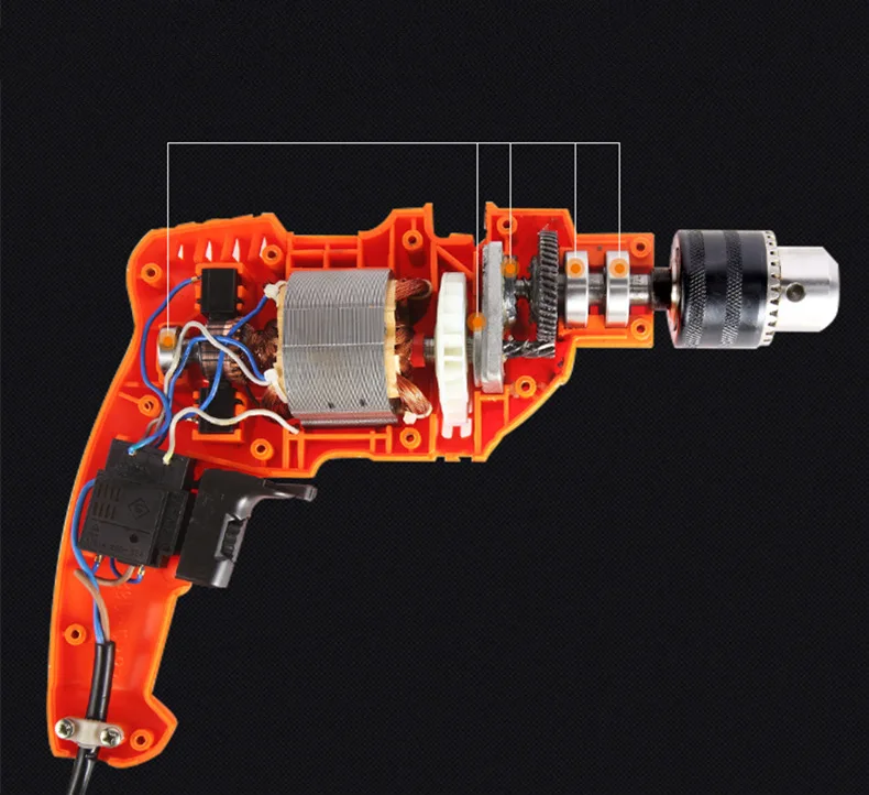 110 V-220 V электрическая дрель 0-13 мм дрель папка Бытовая Ударная дрель настенная деревянная многофункциональная ручная электрический молоток электроинструмент