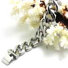 Потрясающий очаровательный Полировочный браслет 316 из нержавеющей стали горячая распродажа крутой Топ Серебряный браслет-цепочка
