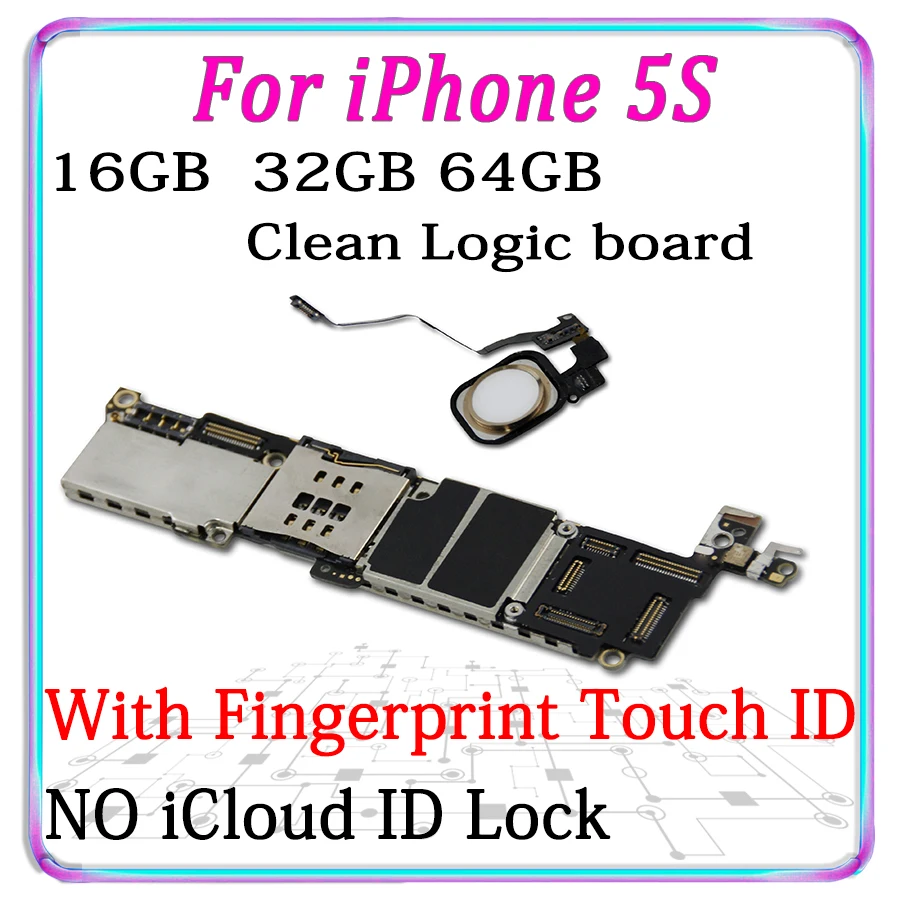

Original Motherboard For iPhone 5S Unlocked Mainboard Free iCloud ISO Logic Board With / Without Touch ID,free shipping
