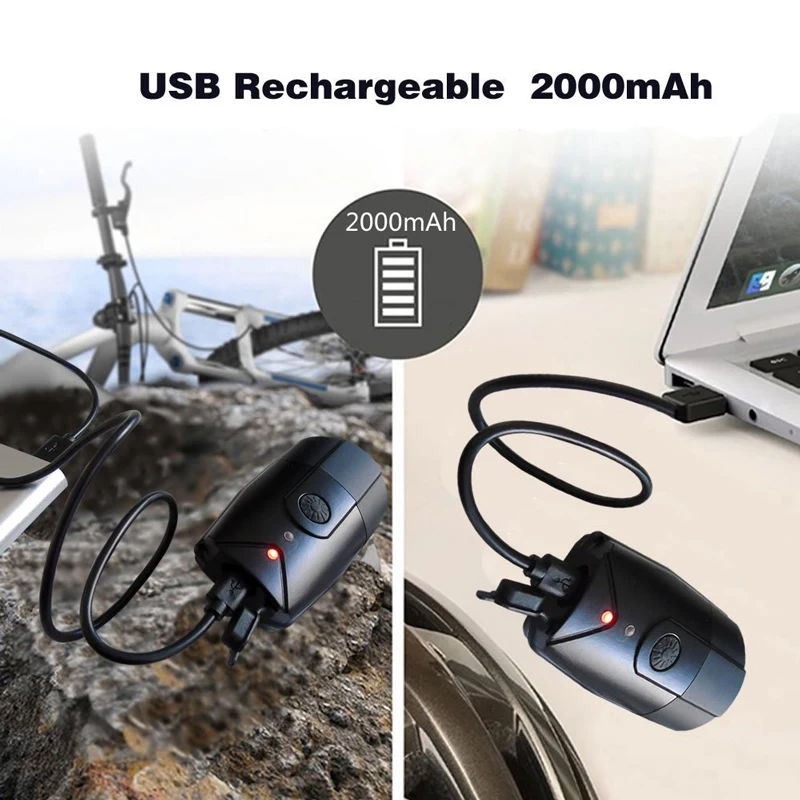 Cheap USB Rechargeable Bike lights Super Bright Cycling Front Light Waterproof MTB Bike Headlight with 3 Lighting Modes 4