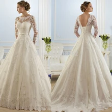 ZJ9065 Korse lace up 2016 Beyaz Gelinlik gelinler için dantel uzun kollu artı boyutu maxi resmi boyutu 2 4 6 8 10 12 14 16-26 W