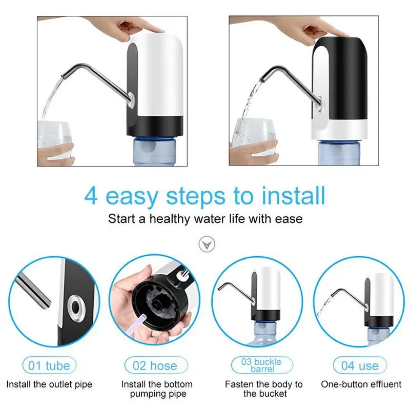 USB диспенсер для воды диспенсер для бутылки воды электрический насос Портативный перезаряжаемый беспроводной питьевой бутылки спортивный инструмент для кемпинга