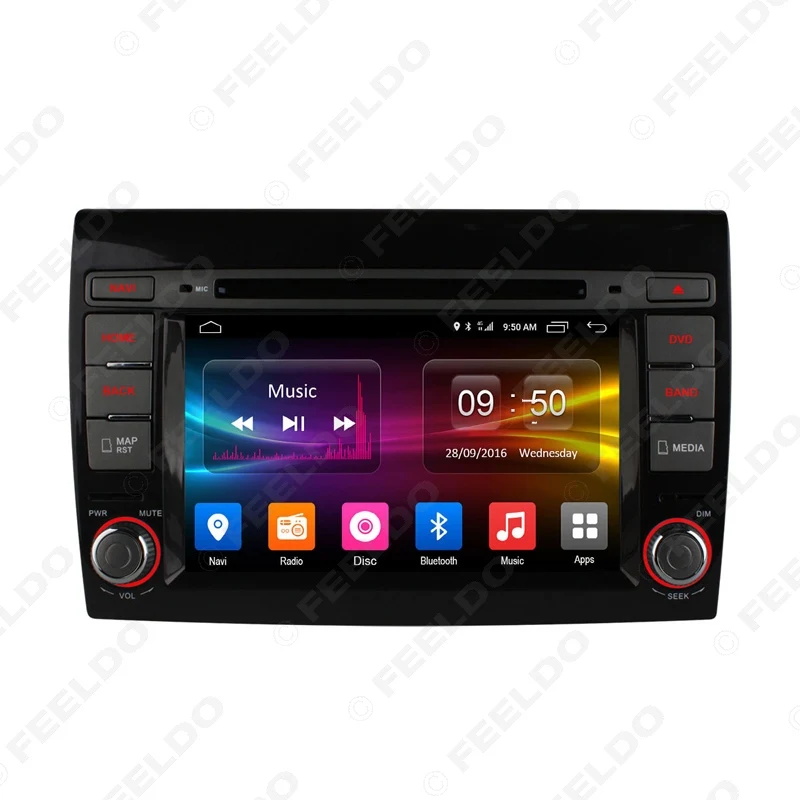 Top FEELDO 7"  Android 6.0 (64bit) DDR3 2G/32G/4G LTE Octa Core Car DVD GPS Radio Head Unit For Fiat Bravo(2007~2012) #2456-F4 1