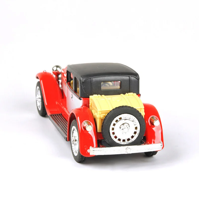 1:28 Vintage Bugattis Car Model Sound and Light Alloy Pull Back Flashing  Classic Vintage Collective Music Car Toy collection