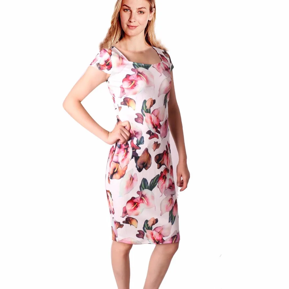 Casual Sheath Dresses 30 Styles Floral Print Vestidos Work Plus Size ...
